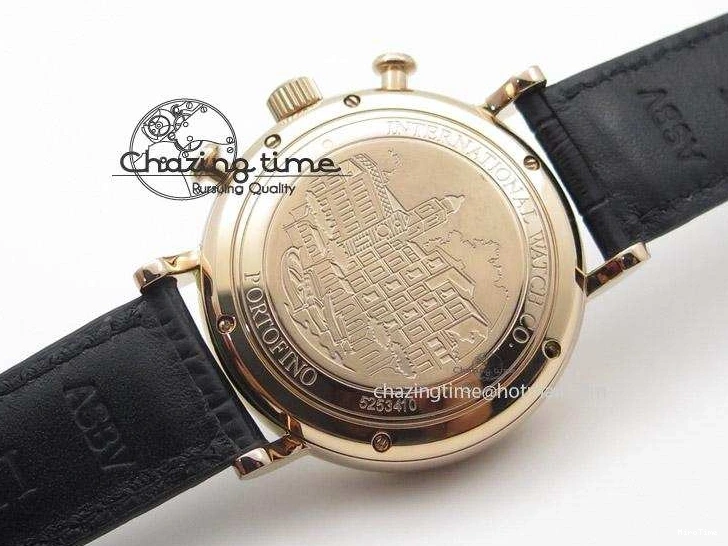 MIROTIME 0125 Portofino Chrono RG Black Dial on Black Leather Strap A HighPerformance 7389